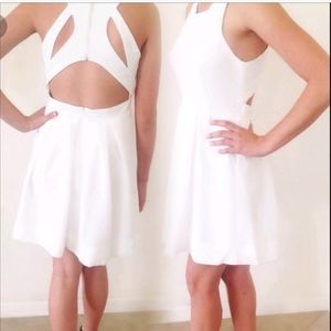 White open back dress